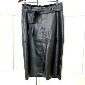 Zara Black Faux Leather Skirt